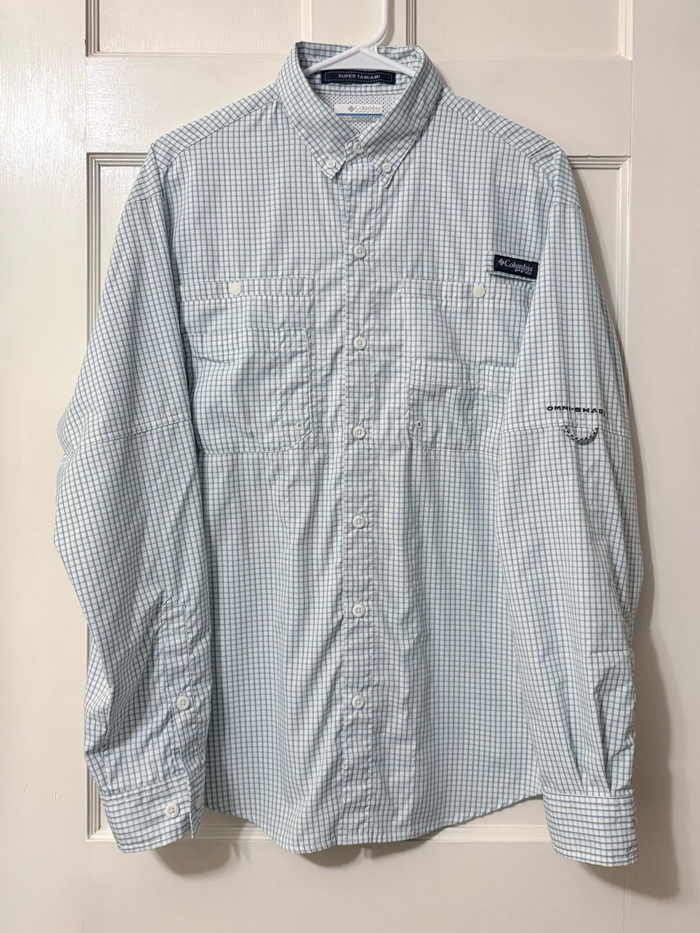 Columbia Men’s Super Tamiami™ PFG Long Sleeve Shirt in Blue Plaid